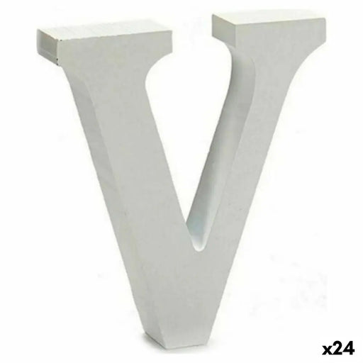 Letter Pincello V White 2 x 11 cm 2 x 16 x 14,5 cm (24 Units) - Декорация и Осветление<<<Дом Градина<<<BigBuy&&&Други