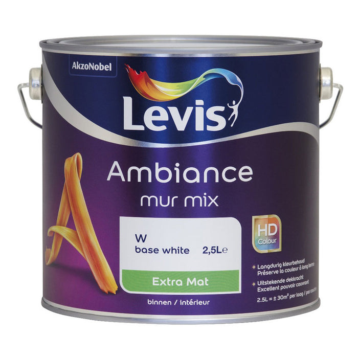 ACRYLIC PAINT FOR WALLS AND CEILINGS EXTRA MAT BASE W 2.5 L LEVIS AMBIANCE