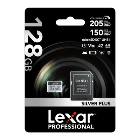 Karta pamięci Lexar High-Performance Silver Plus microSDXC 128GB + adapter