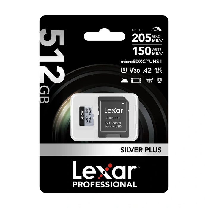 Karta pamięci Lexar High-Performance Silver Plus microSDXC 512GB + adapter