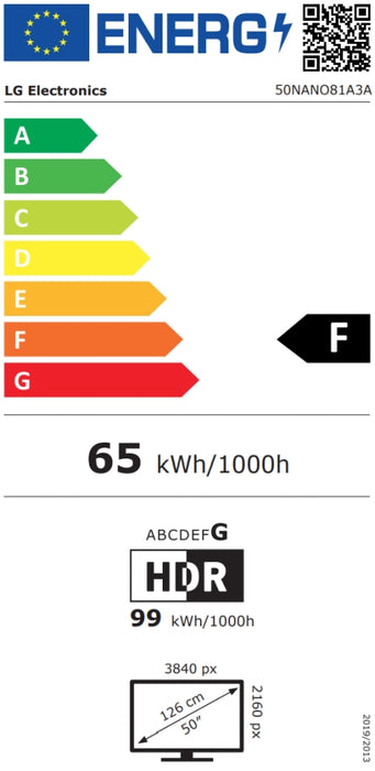 LG 50NANO81A3A, 50" 4K HDR Smart Nano Cell TV, 3840x2160, DVB-T2/C/S2, AI Alpha 7, HDR 10 PRO, webOS 25, ThinQ AI, VRR, ALLM, HGiG, WiFi, Clear Voice, AI Upscaling, Bluetooth, Hdmi e-ARC , CI, LAN, AirPlay2, Chromecast, 2 Pole stand, Black