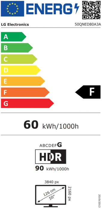 TV LG 50QNED80A3A, 50"(126 cm), QNED AI QNED80 4K Smart TV 2025