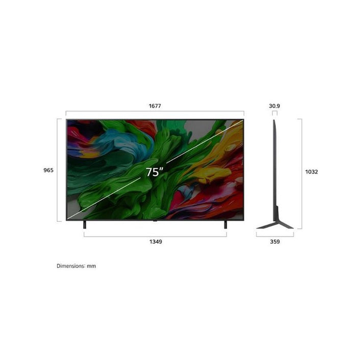 TV LG QNED 75QNED82A3B, 75"(189 cm), AI, 4K, Smart TV, 2025