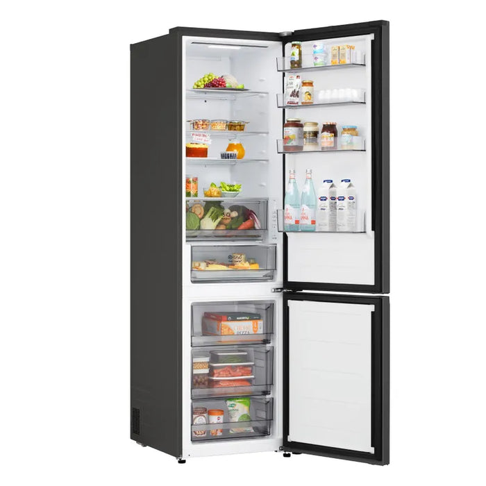 Refrigerator with freezer LG GBBSJ2CCEP, 375 l, C, No Frost, Black stainless steel