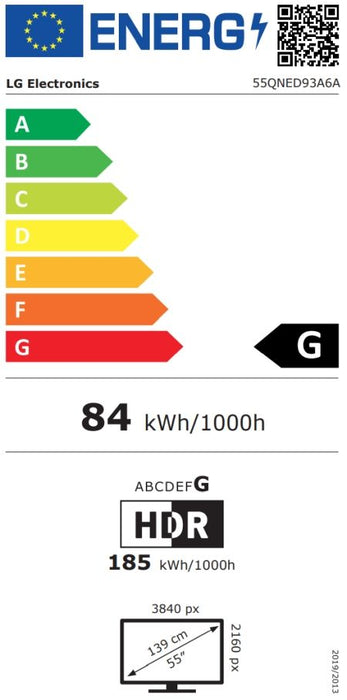 LG 55QNED93A6A, 55" 4K HDR Smart QNED TV MiniLED, 3840x2160, 120Hz Native (VRR 165Hz), DVB-T2/C/S2, AI Alpha 8, HDR 10 PRO, webOS 24, ThinQ AI, WiFi, FreeSync Compatible, VRR, AI Upscaling, Google Cast, Virtual 9.1.2 Up-mix, Bluetooth, Hdmi, Multi View