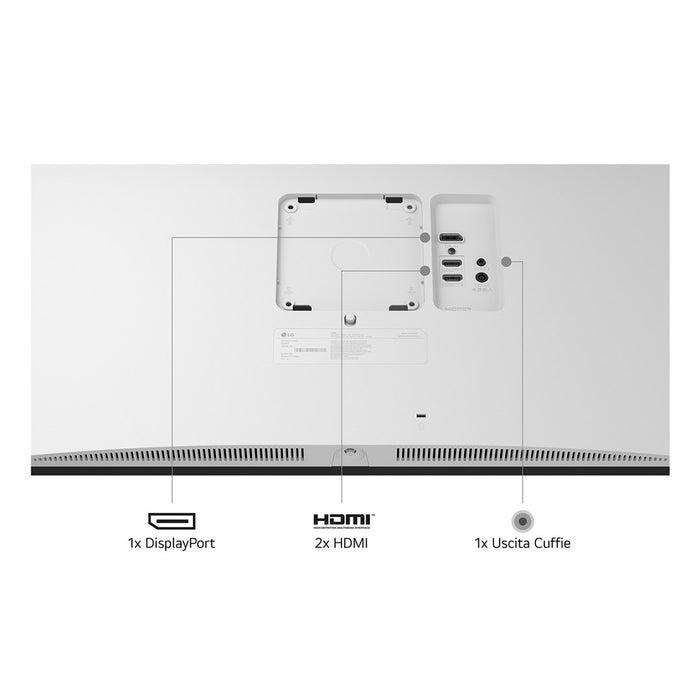 LG 27US550-W, 27" UHD 4K, IPS Panel Anti-Glare, 5ms, 1000:1, 300cd/m, 3840x2160, DCI-P3 90% t, HDR 10, HDMI, DisplayPort, Dynamic Action Sync, LG Switch,  Headphone out, Height / Pivot / Tilt Adjustable Stand, Black/White