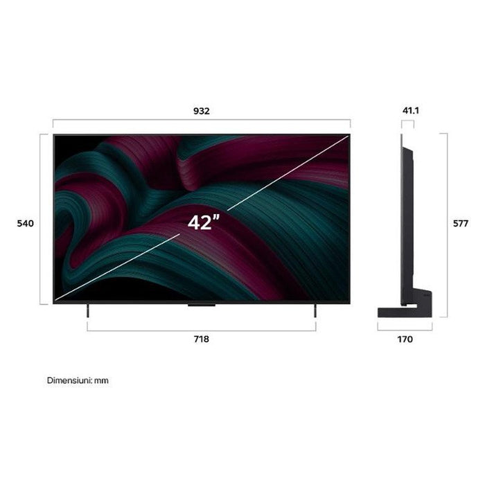 TV LG OLED42C51LA, 42", OLED evo AI C5, 4K Ultra HD, Smart TV (2025)