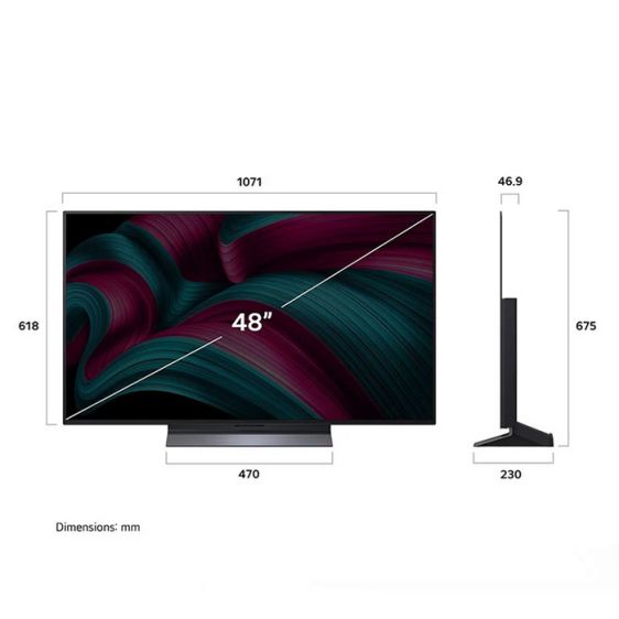TV LG OLED48C52LA, 48"(121 cm), OLED evo AI C5, 4K Ultra HD, Smart TV (2025)