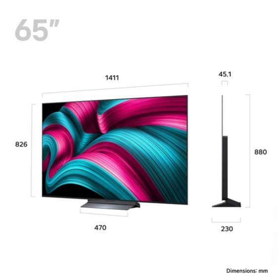TV LG OLED65C55LA, 65"(164 cm), OLED evo AI C5 4K Smart TV, WebOS 2025
