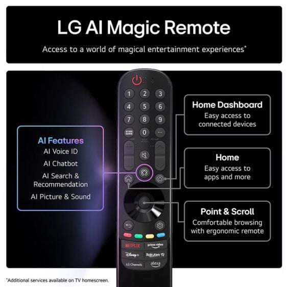 TV LG OLED65C55LA, 65"(164 cm), OLED evo AI C5 4K Smart TV, WebOS 2025