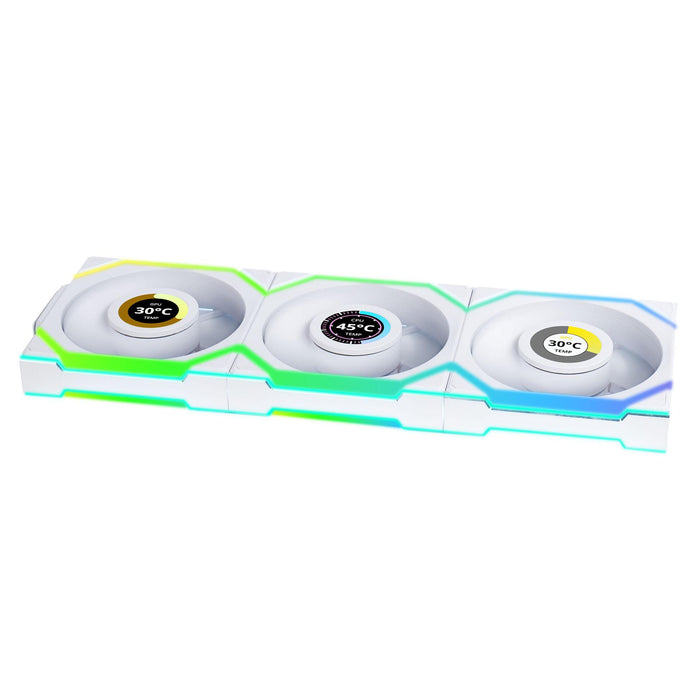 Fans 3pcs Lian Li UNI FAN SL Wireless LCD ARGB PWM - 120 mm White