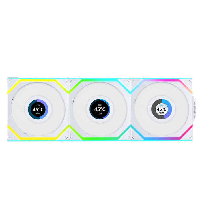 Fans 3pcs Lian Li UNI FAN SL Wireless LCD ARGB PWM - 120 mm White