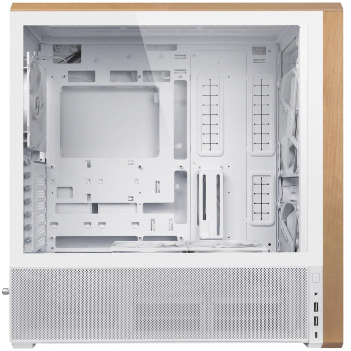 Box Lian-Li LANCOOL 217 Mid-Tower, Tempered Glass, Wood-White