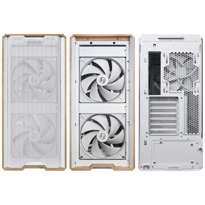 Box Lian-Li LANCOOL 217 Mid-Tower, Tempered Glass, Wood-White