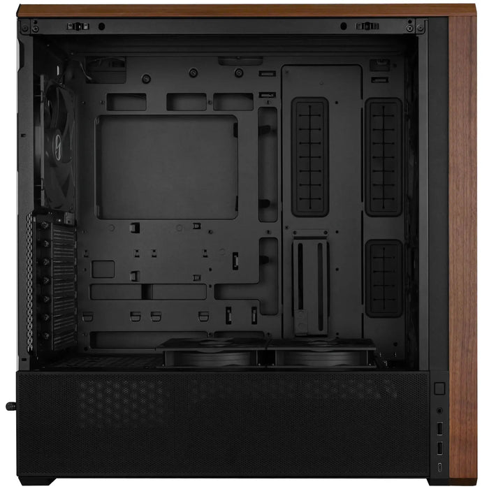 Box Lian-Li LANCOOL 217 Mid-Tower, Tempered Glass, Wood-Black