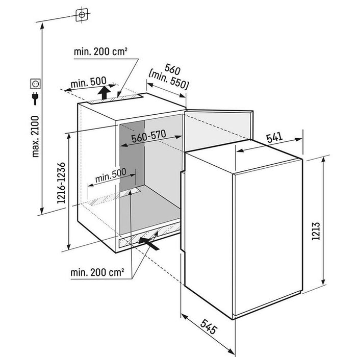 Built-in refrigerator Liebherr IRSE 4101 Pure, 183 l, E, Static, Yes