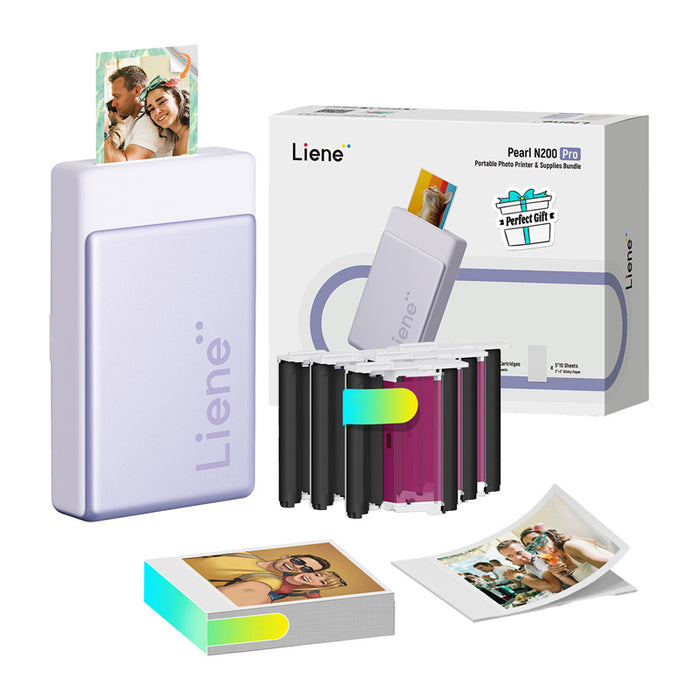 Liene Pearl N200 Pro 2x3" Portable Photo Printer Kit (Purple)