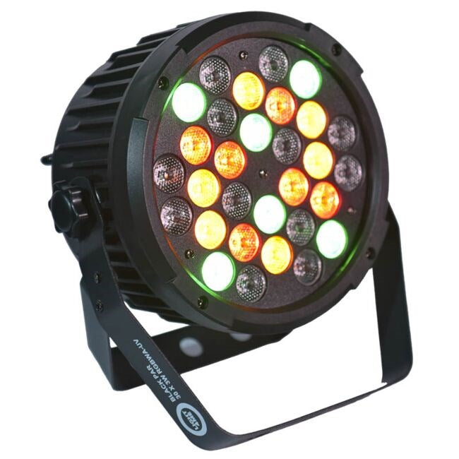 LIGHT4ME BLACK PAR 30x3W RGBA-UV LED - LED stage spotlight