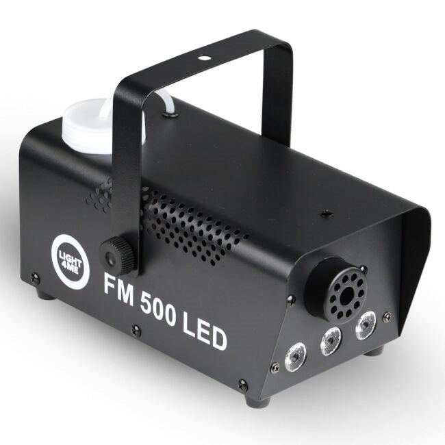 LIGHT4ME FM 500 LED V2 - 500W smoke/fog machine with 3x1W RGB lighting effect