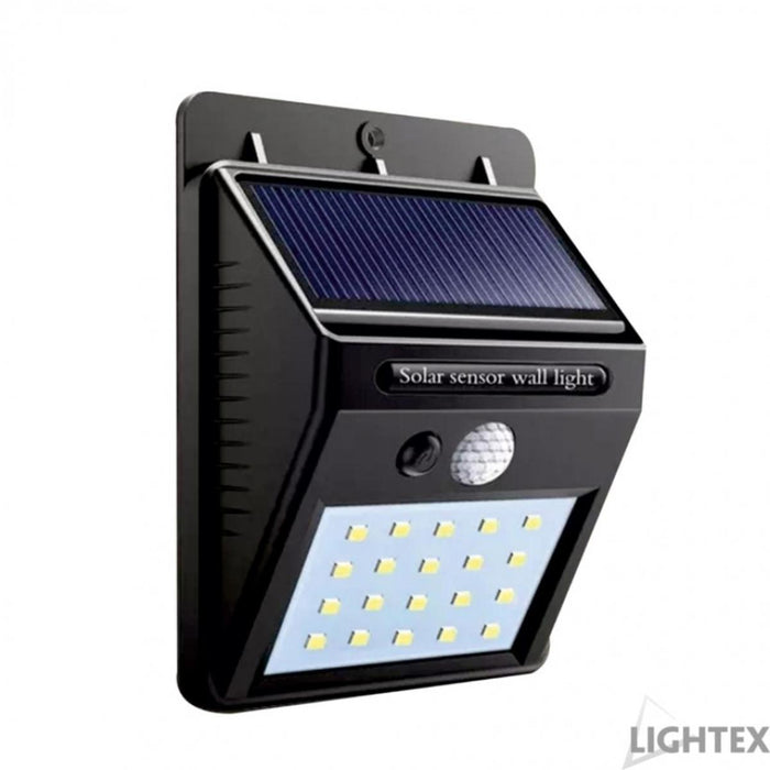 LED SOLAR WALL LIGHT 3W 6500K BLACK SENSOR