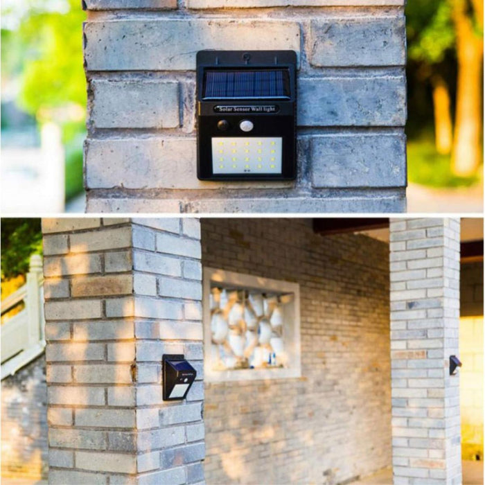 LED SOLAR WALL LIGHT 3W 6500K BLACK SENSOR