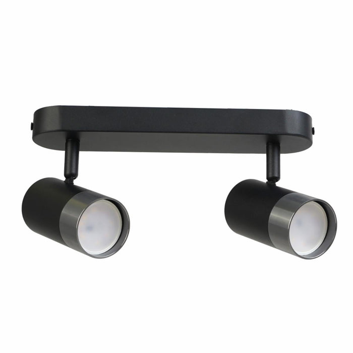 SPOT OSKAR 2XGU10 BLACK AND CHROME LIGHTEX