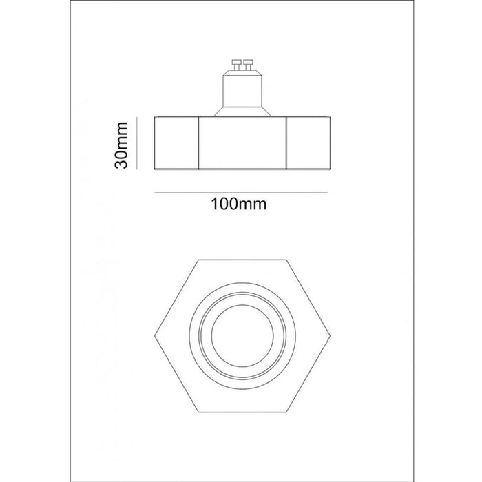 RECESSED MOON GU10 50MM WHITE LIGHTEX NANO
