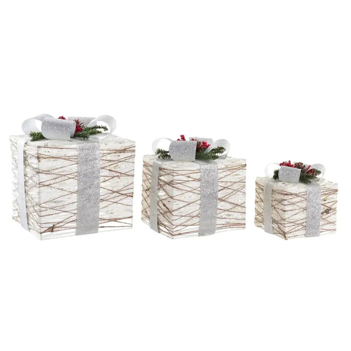 Lighting decoration DKD Home Decor White Silver LED 25 x 25 x 28 cm (3 Pieces) - Декорация и Осветление<<<Дом