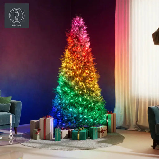 LIGHTING GARLAND 600CM 200LED TWINKLY TWKC200RGB-G - Шатри<<<Чадъри сенници и шатри<<<Градина<<<Praktiker&&&Christmas