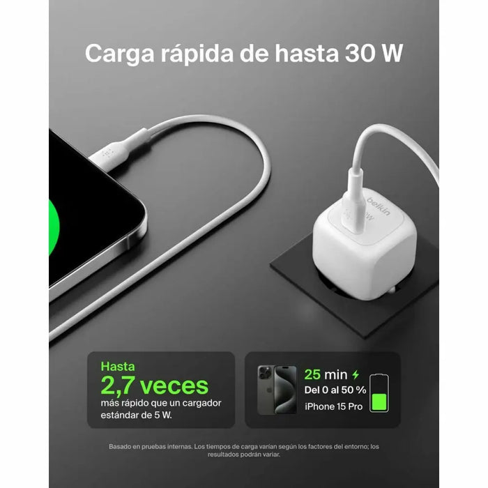 Lightning Cable Belkin WCA008KQWH White 30 W - Компютър Мрежи и компоненти<<<Компютри| Електроника<<<BigBuy&&&Батерии