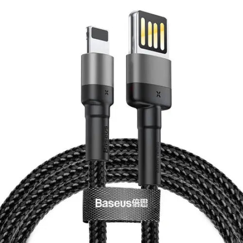 Lightning USB cable (reversible) Baseus Cafule 2.4A 1m (gray-black) - USB to Lightning<<<USB cables<<<GSM