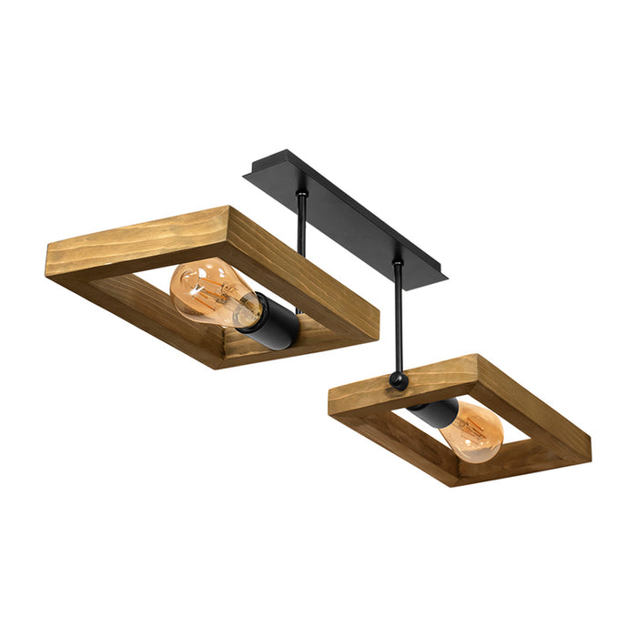 CEILING 2XE27 WALNUT LIGHTSTYLE TIERA