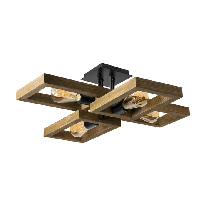 CEILING 4XE27 WALNUT LIGHTSTYLE TIERA