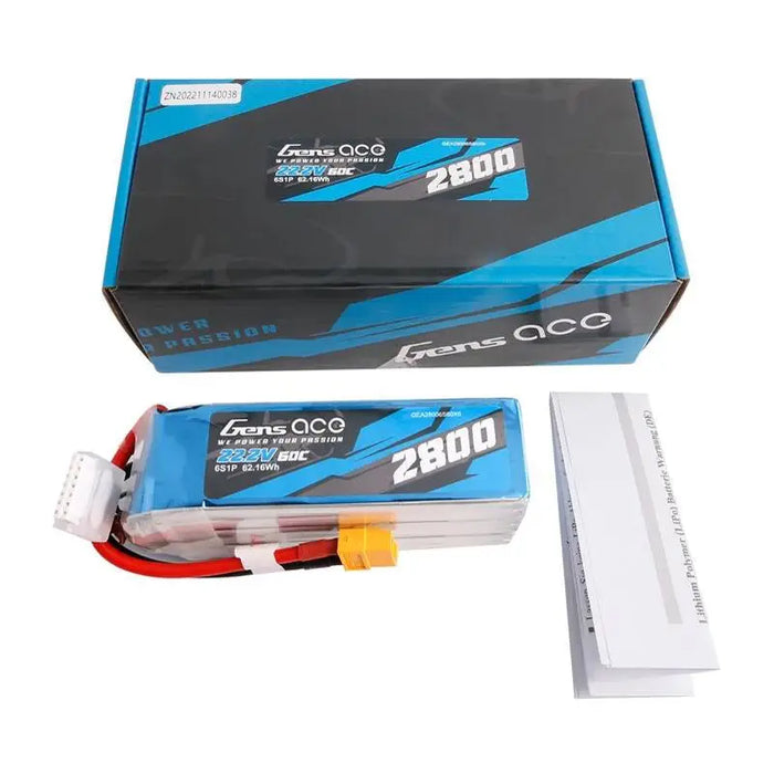 Lipo Gens ace 2800mAh 22.2V 60C 6S1P battery with XT60 connector - Lithium and NiMH<<<Batteries<<<RC models<<<InnproXML