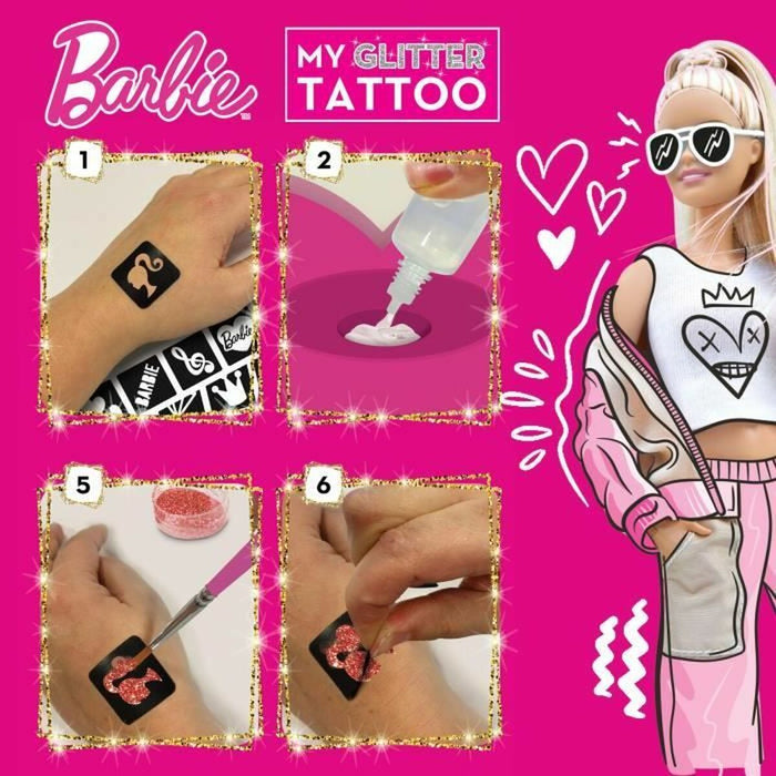 Temporary Tattoos Lisciani Giochi My Glitter Tatoo Glitter 20 Pieces