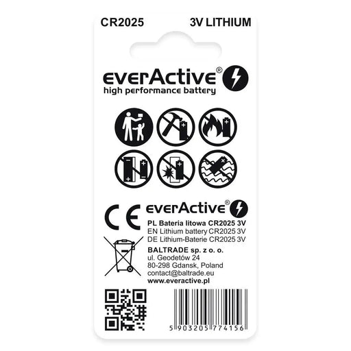 Lithium battery mini everActive CR2025 - blister 2 pcs. - BatteriesBAL-BAT<<<batteries and chargersBAL<<<ActionPL