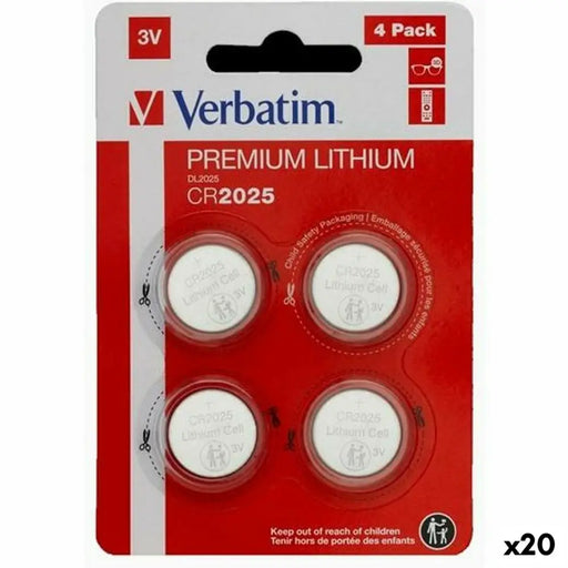 Lithium Button Batteries Verbatim 3 V CR2025 4 Pieces (20 Units) - Електроника Батерии<<<Компютри|
