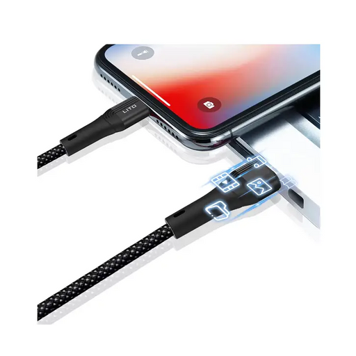 Lito Data cable Type-C Fast charging 60W 1m Black - Кабели<<<Кабели и адаптери<<<Аксесоари<<<MediaTrade