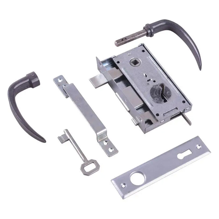 LOCK WITH LEFT HANDLE METAL 201609 - Обков за врати<<<Обков<<<Мебели и интериор<<<Praktiker&&&Обков за врати<<<Врати и