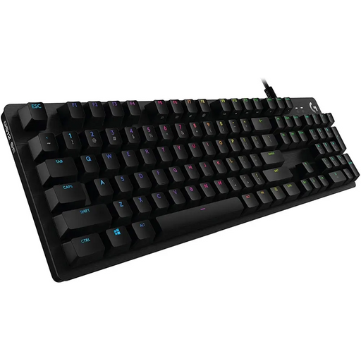 Logitech G512 Keyboard GX Blue Clicky Lightsync RGB USB Passthrough Data/Power Alumium Alloy Game Mode Black Carbon