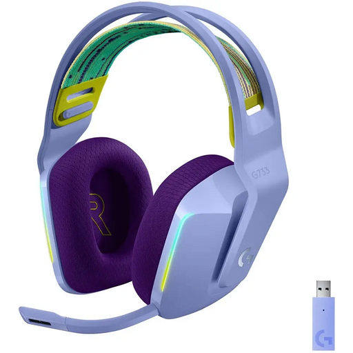 Logitech G733 Wireless Headset Lightsync RGB Lightspeed Wireless PRO-G 40 mm Drivers DTS Headphone:X 2.0 Surround Blue