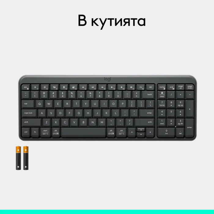 Logitech K250 Graphite Wireless Keyboard - Cyrillic - Клавиатури<<<Компютърна