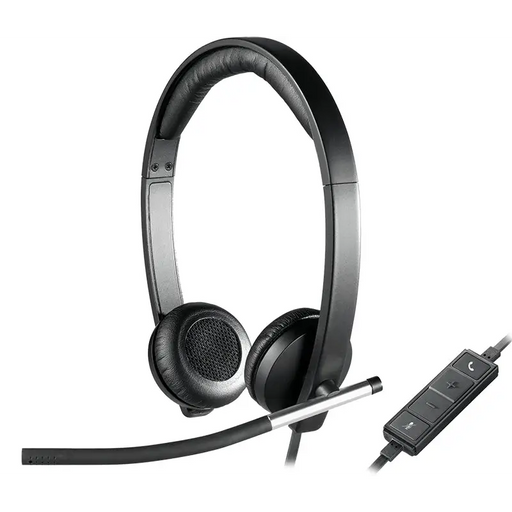 Logitech USB Headset H650e Stereo Flexible Mic In-line Controls Echo Cancellation Noise-cancelling USB - Conference