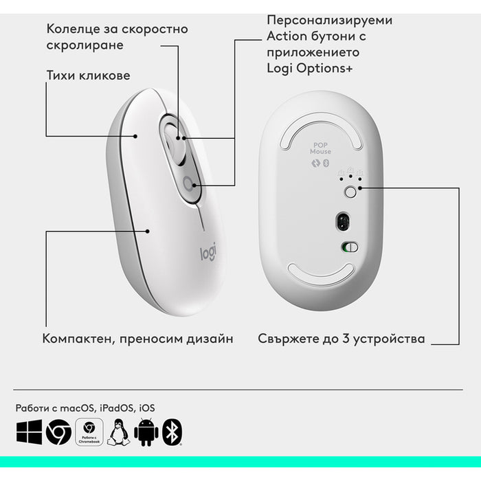 Mouse Logitech POP White
