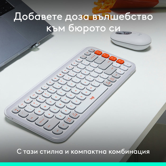 Keyboard Logitech POP ICON + MOUSE - OFF WHITE 920-013141