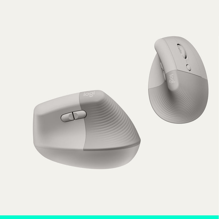 Wireless Mouse with Silent Buttons LOGITECH Vertical Ergonomic Mouse LIFT Sand 910-007771 Smartwheel, Multi device