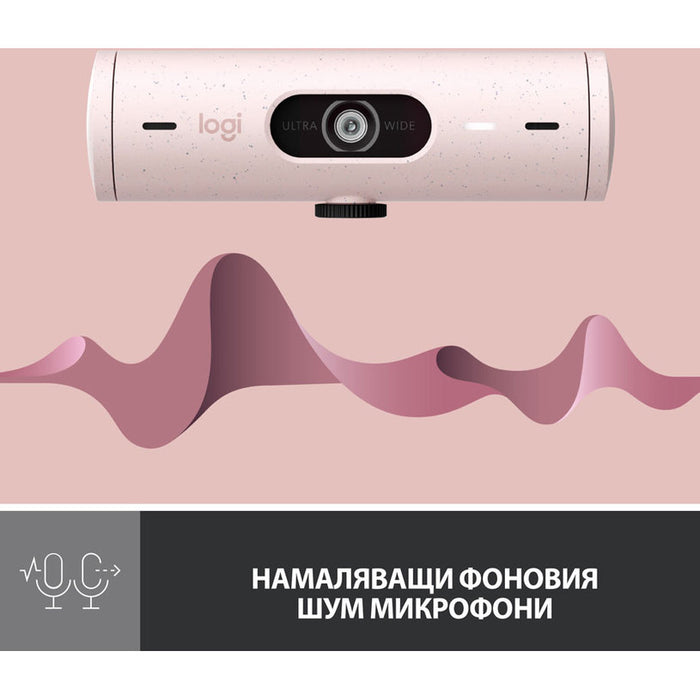 Logitech BRIO 500 Rose Full HD webcam, microphone, USB