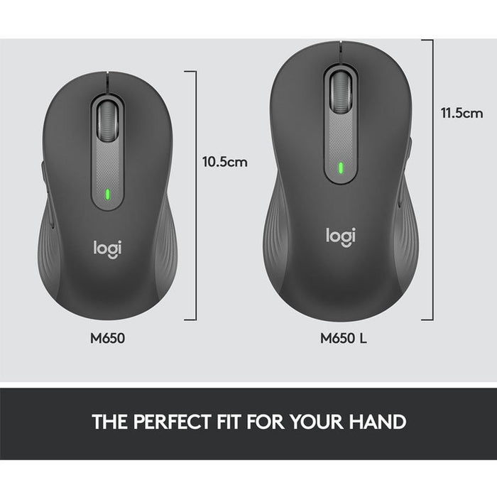 Logitech Signature M650 L Wireless Mouse - Graphite