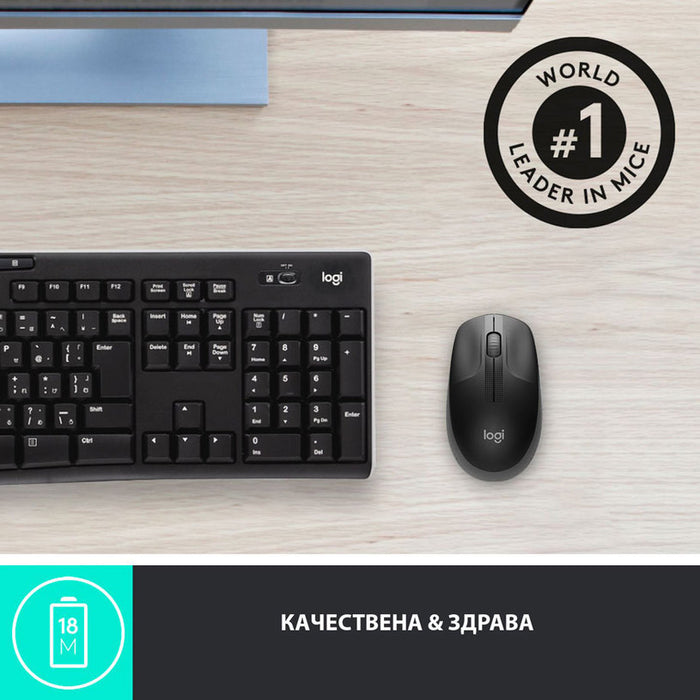LOGITECH M190 Full-Size Wireless Optical Mouse