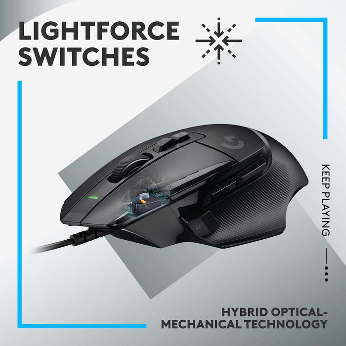 Logitech Gaming Mouse, G502 X, Optical, Wired, USB, Black